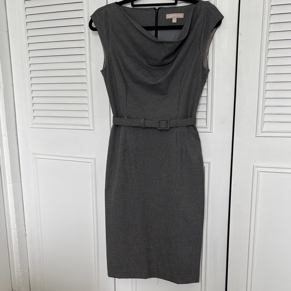 Banana Republic Charcoal Belted Midi Dress